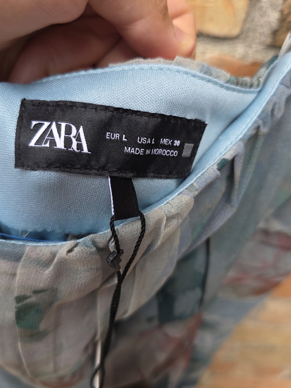 Zara Blue-Green Floral Ruched Midi Dress - Picture 11 of 16